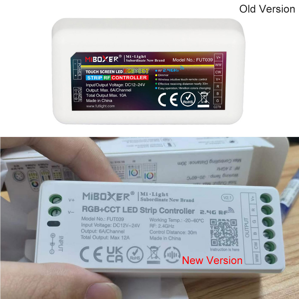 FUT039 2.4GHz RGB+CCT Strip Controller For flexible led strip light kit